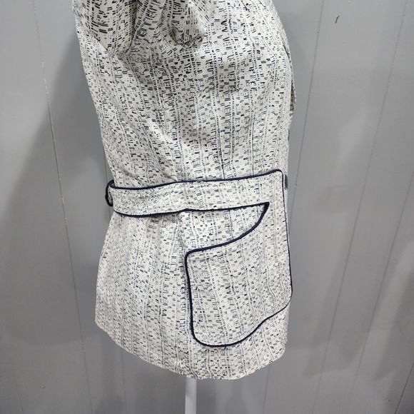 Carol Anderson Blazer Jacket Womens Size 2 White Black Trim Career Button Front - Picture 11 of 11